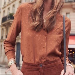 Sézane silk rust blouse